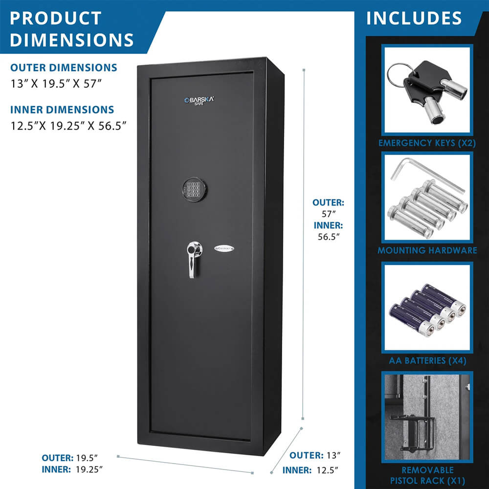 *Barska AX13328 7.87 Cubic Ft Digital Keypad Rifle Safe - Dean Safe