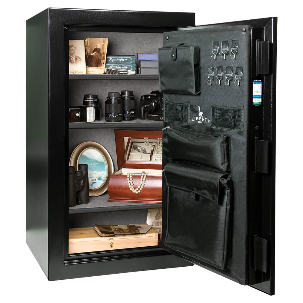 Liberty Home Safe LH12 featuring secure lock mechanism and compact design, ideal for protecting valuables at home.