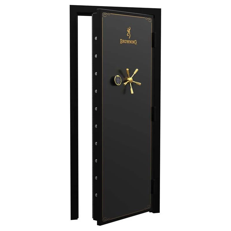 Browning Standard Out-Swing Vault Door with sturdy metal construction and secure locking system for secure vault access.