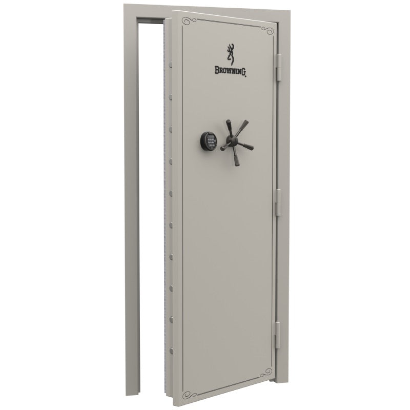 Browning Standard Out-Swing Vault Door with heavy-duty steel construction and secure locking mechanism, viewed from the front.