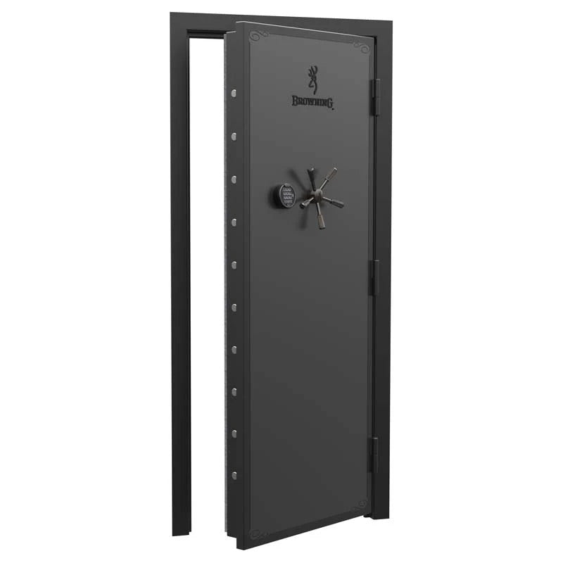 Browning standard out-swing vault door with heavy steel construction and secure locking mechanism for safekeeping.