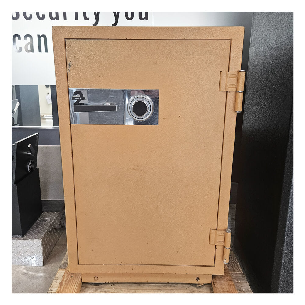 Used Vintage Orange York 2 Fire Safe - Dean Safe