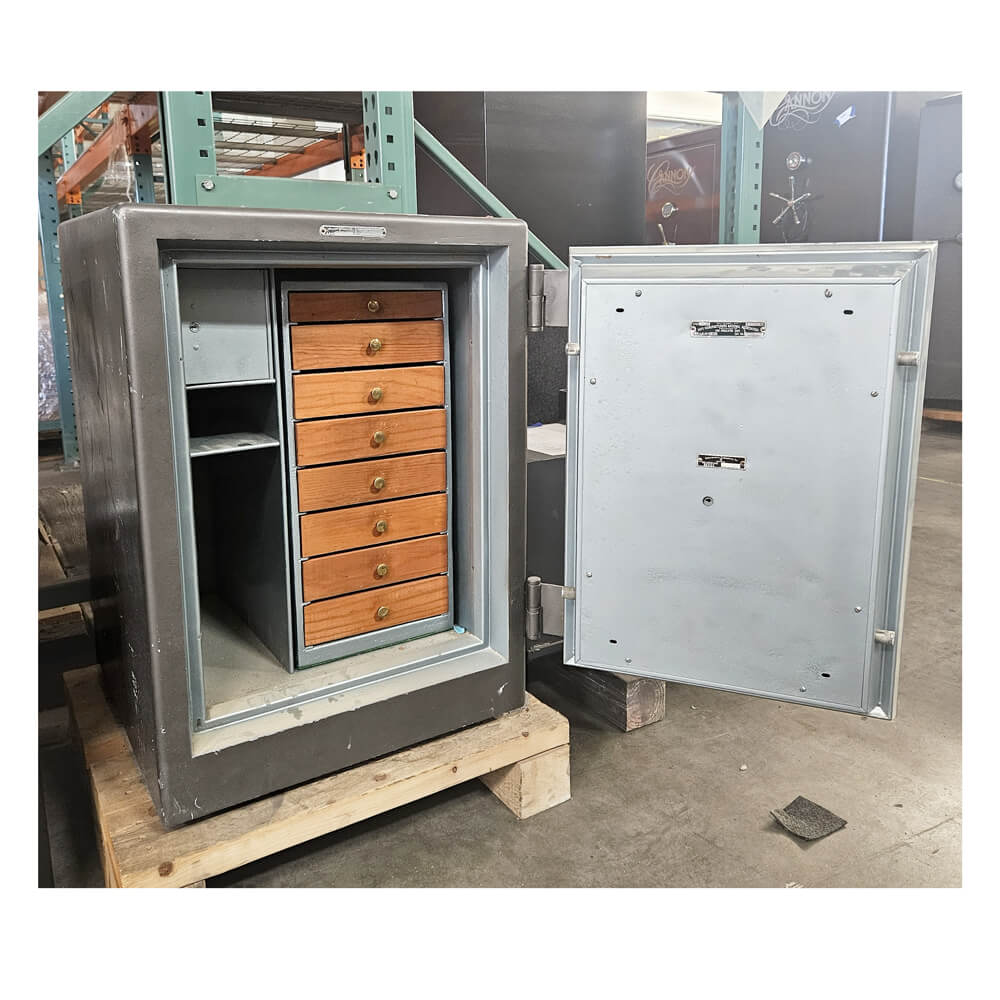 Used Tower Deluxe Metal Safe - Teal/Metallic Finish - Dean Safe