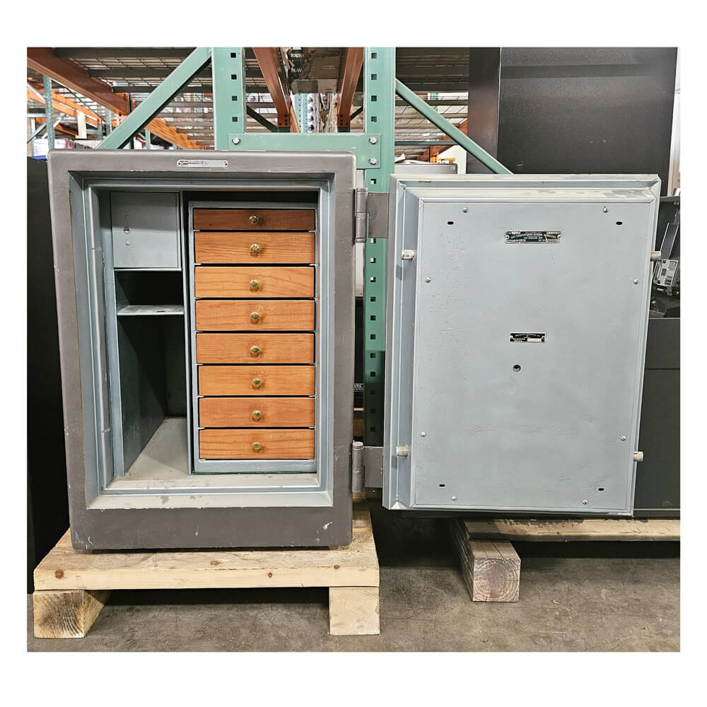 Used Tower Deluxe Metal Safe - Teal/Metallic Finish - Dean Safe