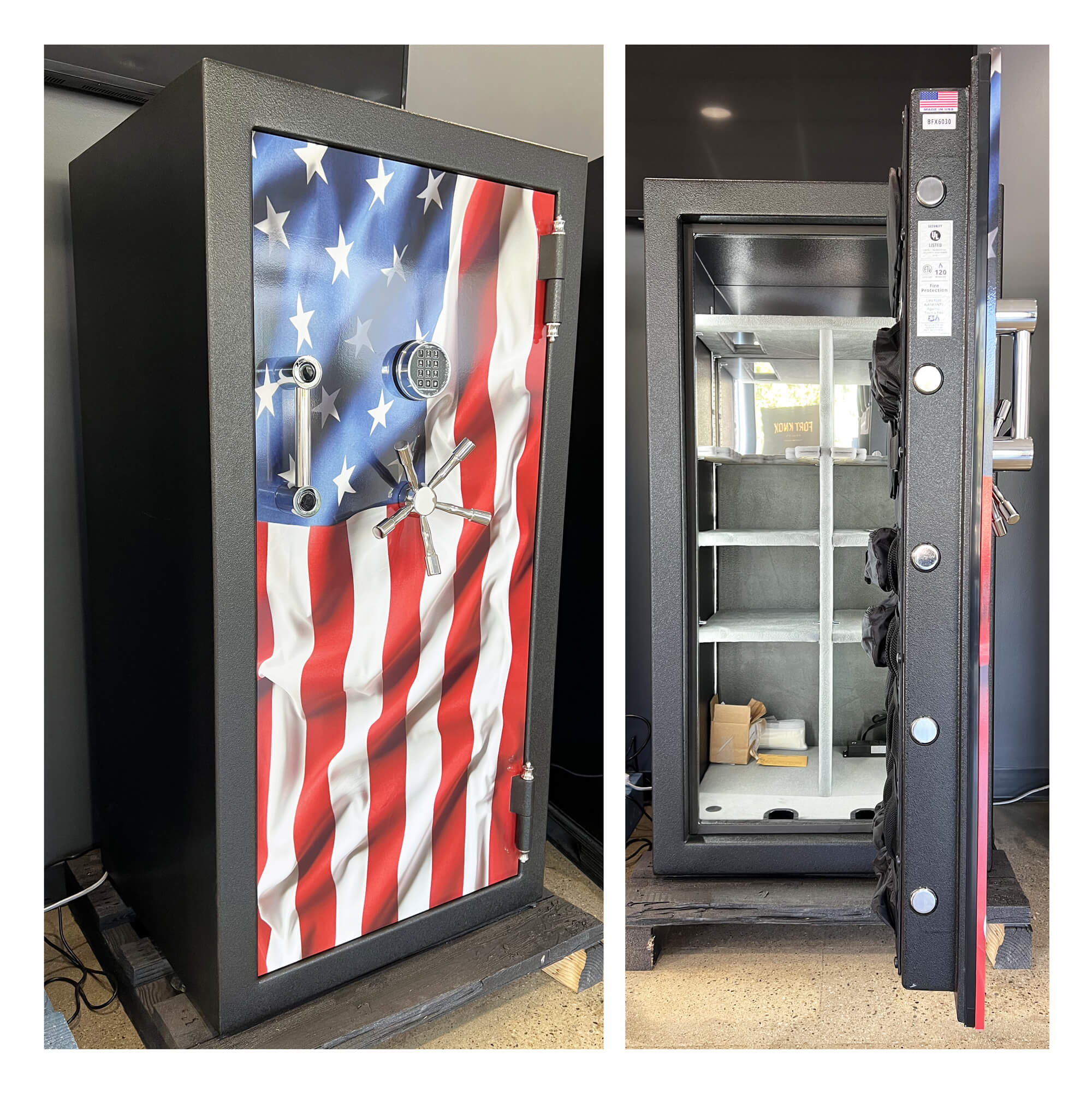 AMSEC BFX6030 BFX Gun Safe USA Flag Door Wrap Special Order - Dean Safe 