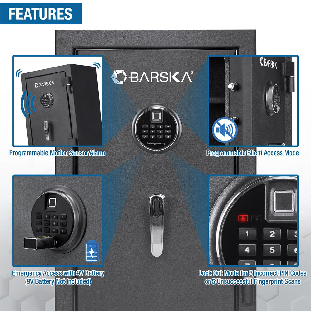*Barska AX13744 Biometric Keypad Fire Resistant Safe - Dean Safe 