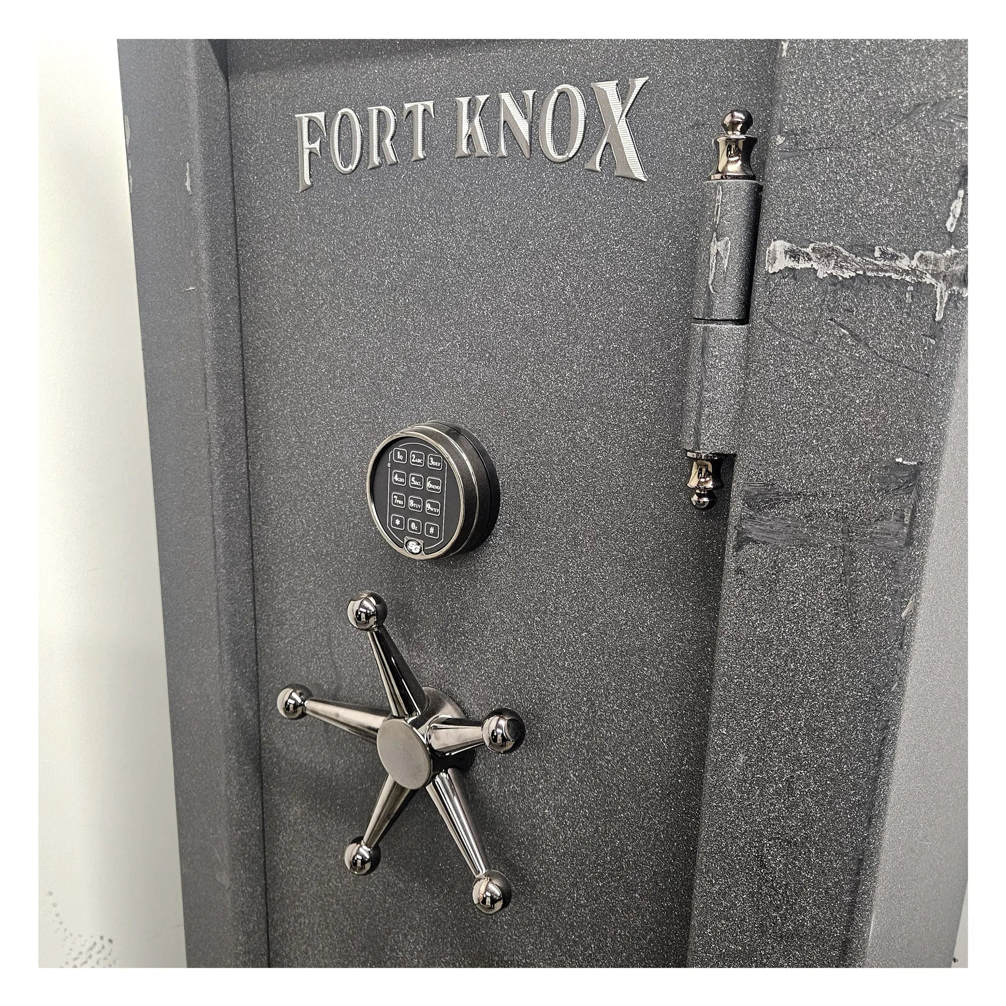 Dean Safe Fort Knox Spartan 6026 dark granite used gun safe with major scratches and paint blemishes