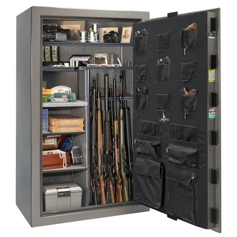 Liberty Gun Safe Colonial 50 CO50, a gray open rifle safe
