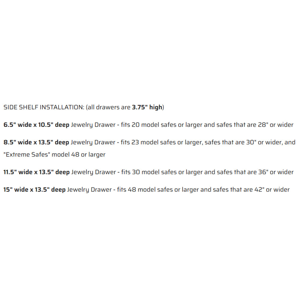 Liberty 6.5" Wide Under-Shelf Jewelry Drawer #10486 - Dean Safe 