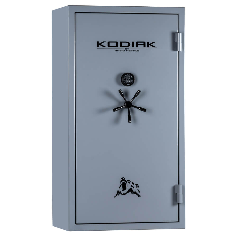 Rhino Kodiak KGXR6736 gun safe in black with digital keypad, sturdy steel construction, and secure lock system.