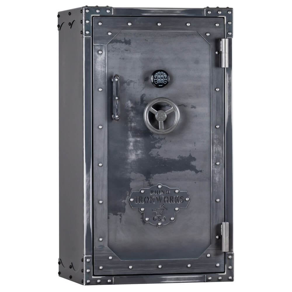 Rhino Safe Lightning LIX6033 gun safe with exterior view, sturdy metal construction, and digital keypad lock.