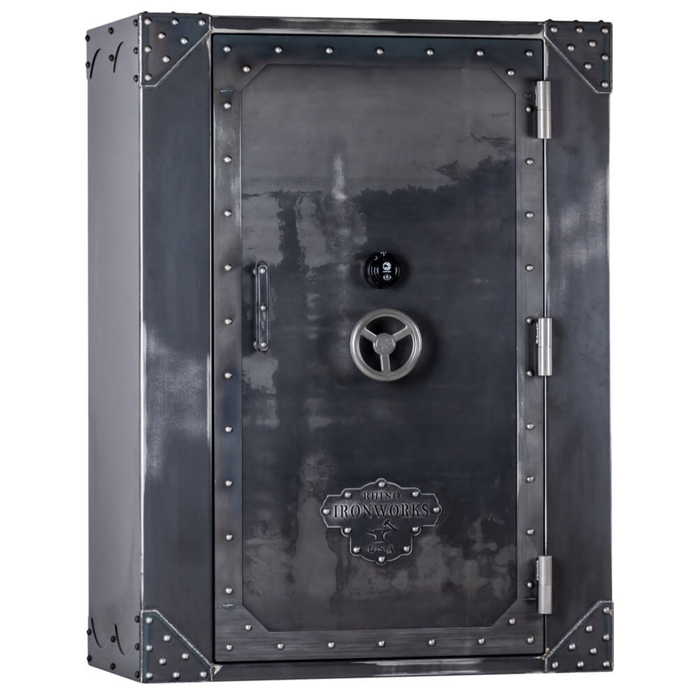 Rhino Lightning LIX7253 gun safe with black exterior and secure lock mechanism, designed for firearm storage.