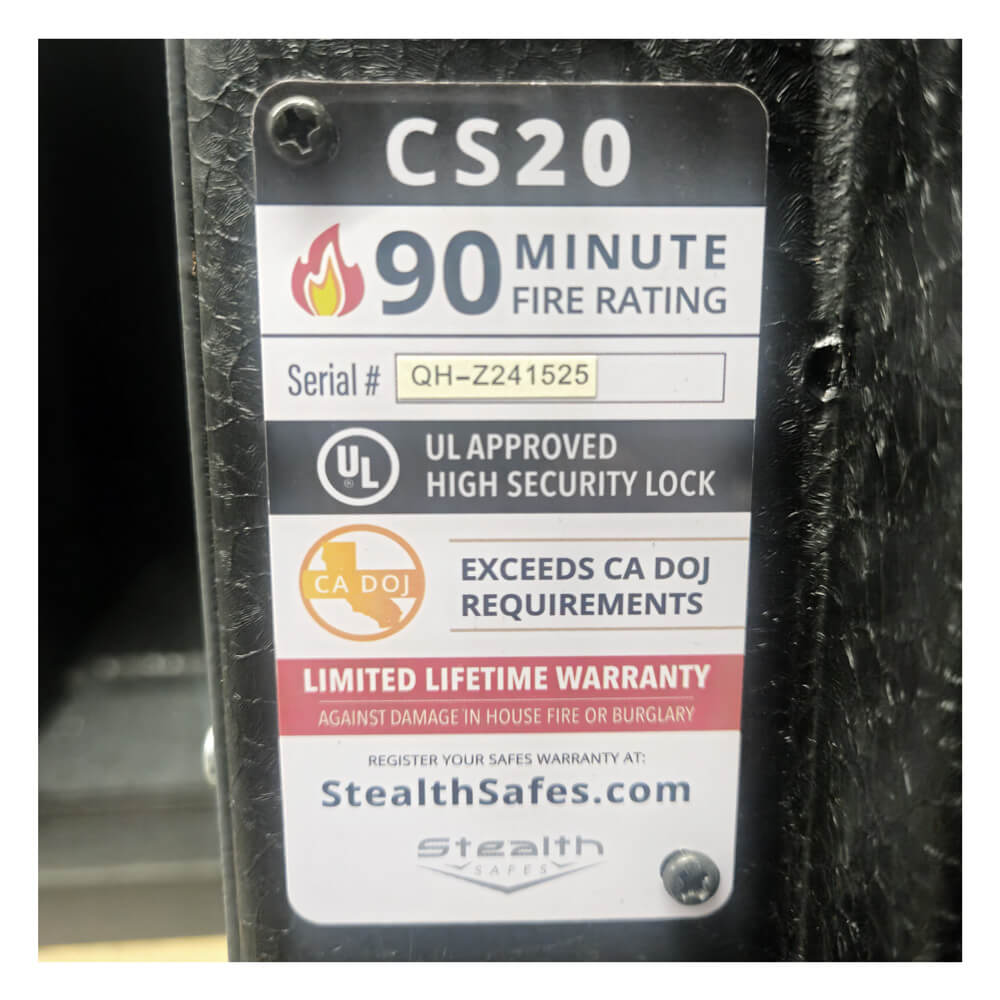 Stealth CS20 Concrete Composite Safe | Black - Blemished