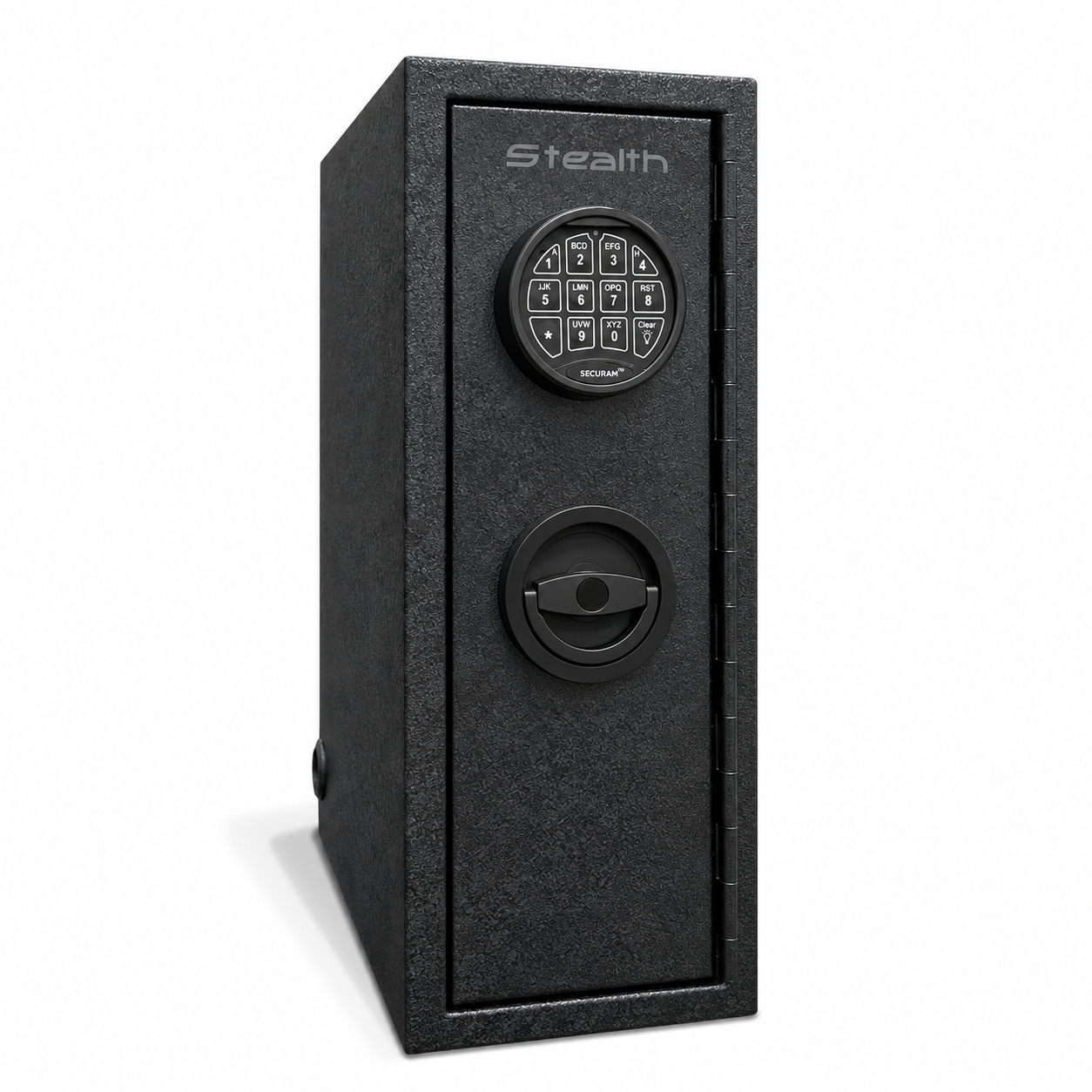 Stealth compact charcoal electronic safe for college dorms and RVs, featuring anti-theft lock box with keypad security system.
