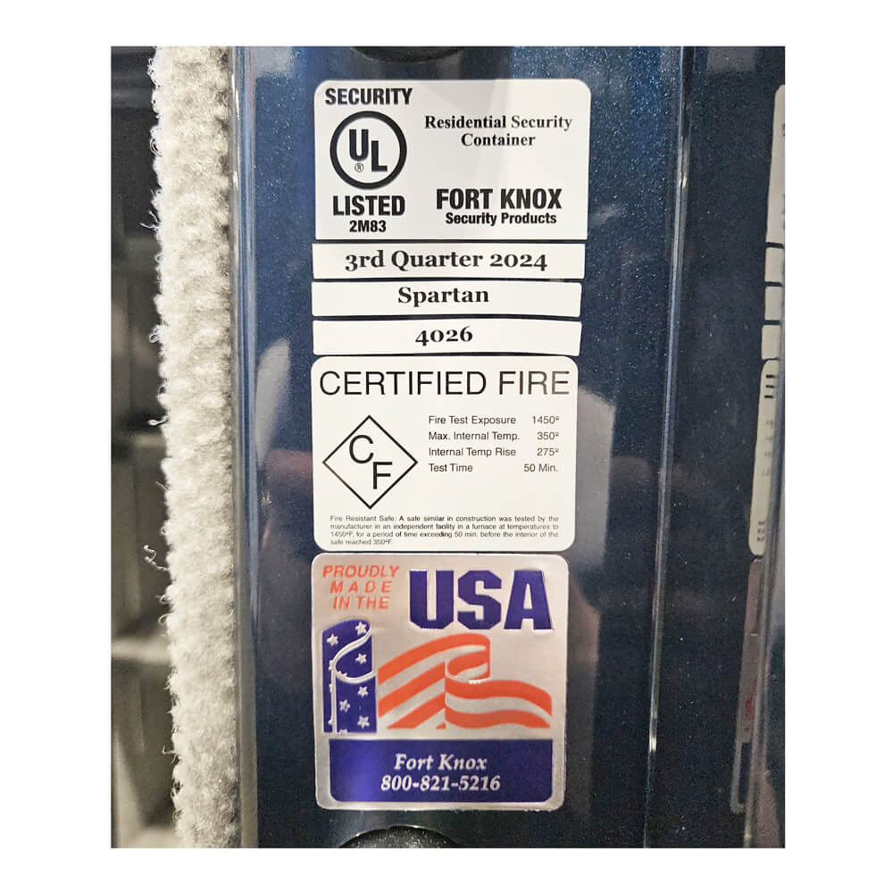 Fort Knox Spartan 4026 Home Safe Blue Gloss - Dean Safe 