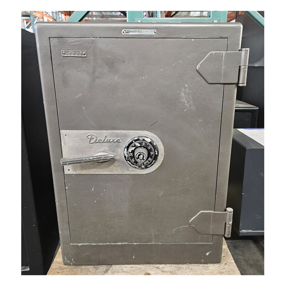 Used Tower Deluxe Metal Safe - Teal/Metallic Finish - Dean Safe 