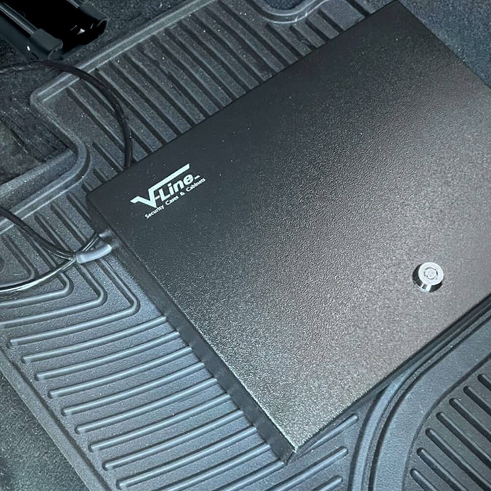 V-Line V-Line E-Z Vault TD handgun safe with closed car-style exterior for secure firearm storage.