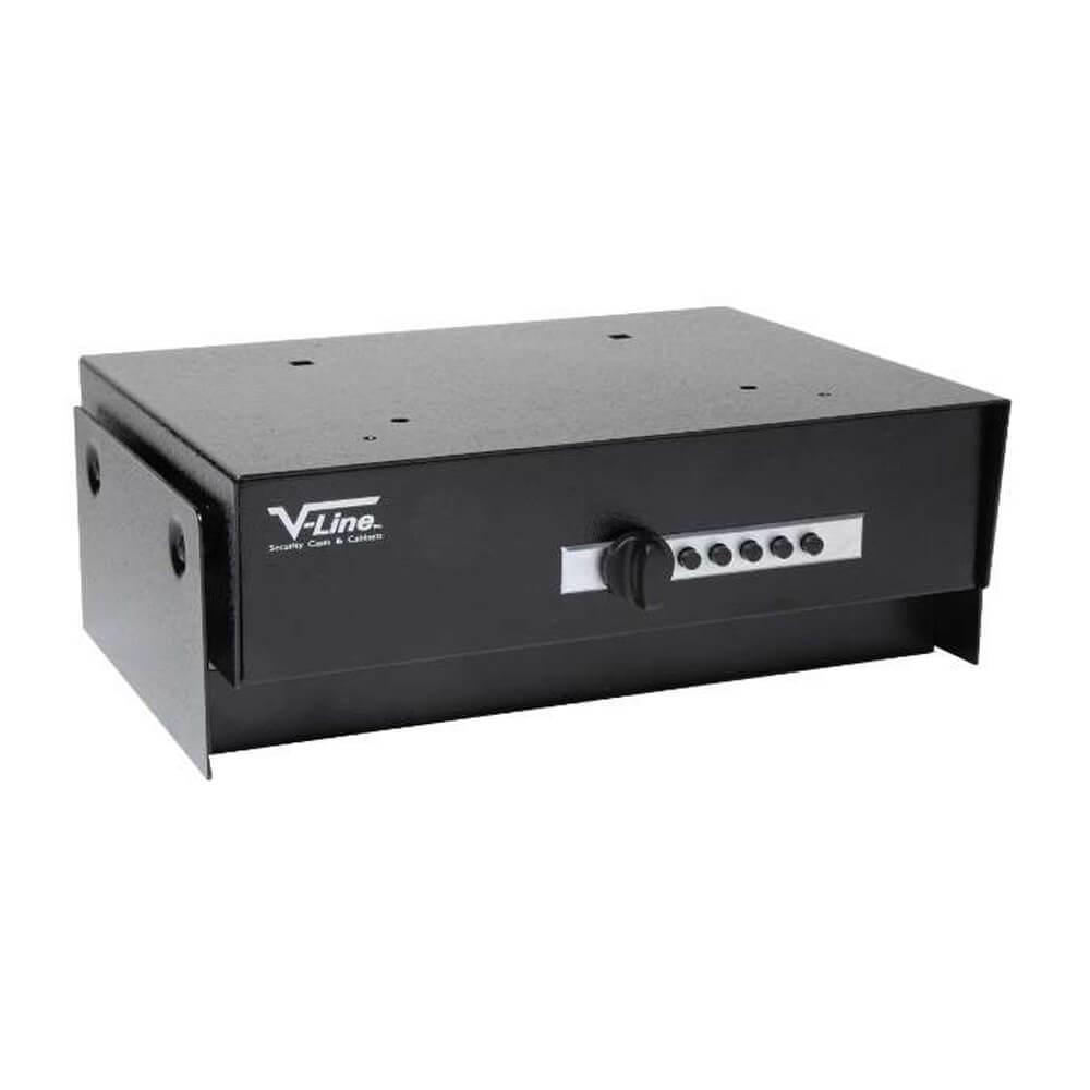 V-Line Hide-Away Large Capacity Handgun Safe with universal mounting bracket for secure storage and discreet concealment.