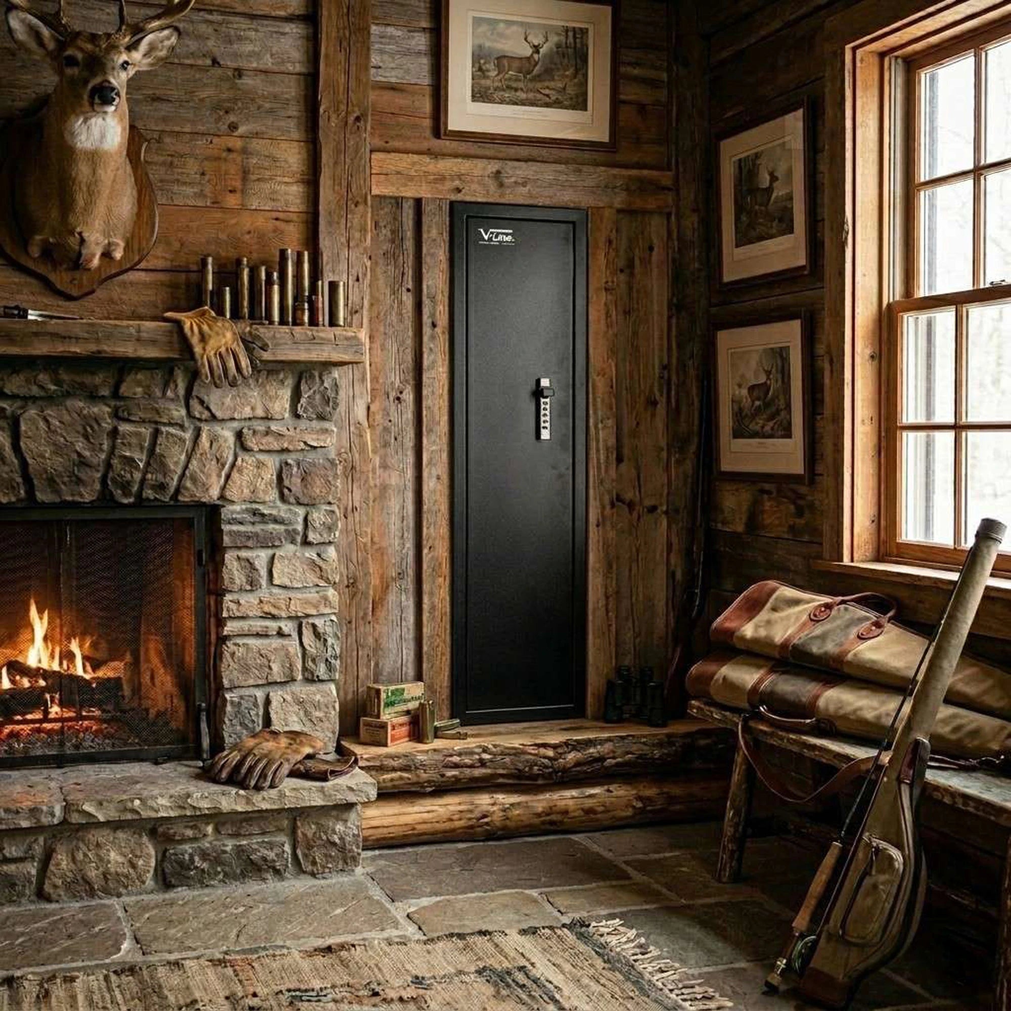 V-Line Secure Tactical Closet Vault wall safe in black steel, model 51653-S FBLK