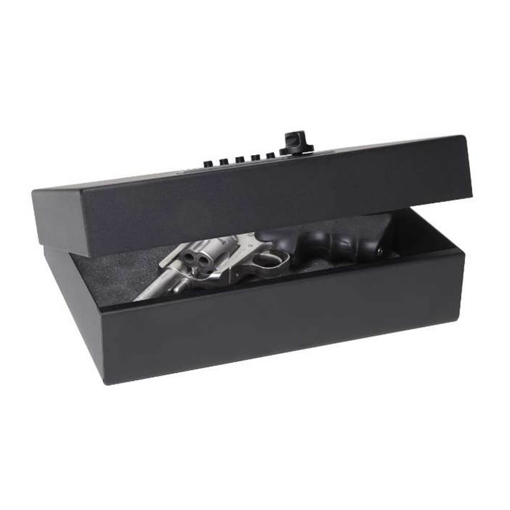 V-Line Tactical Top Draw handgun safe with quick access interior, secure storage for handguns in a compact design.