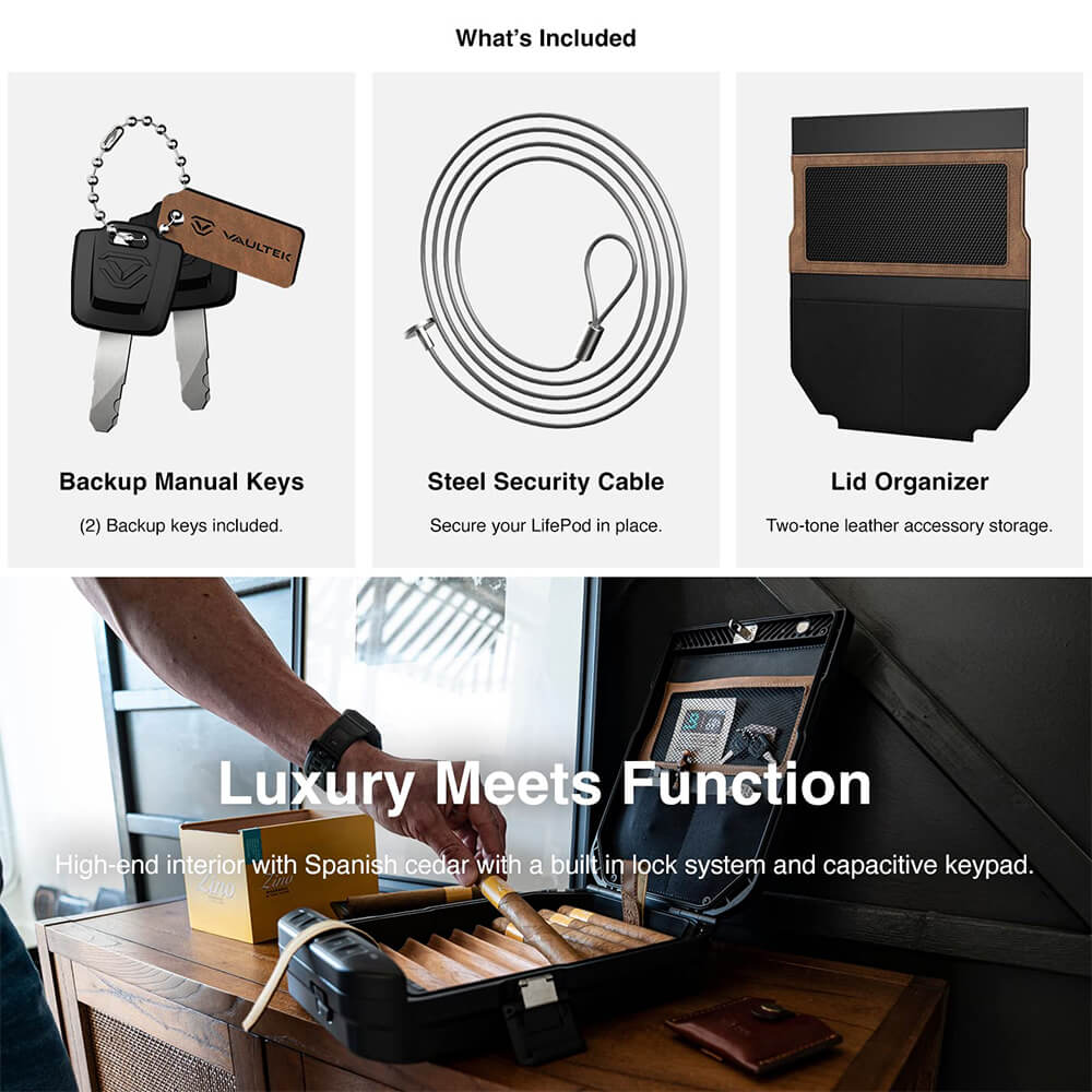 Vaultek Lifepod 2.0 Humidor with Built-in Lock System LH20