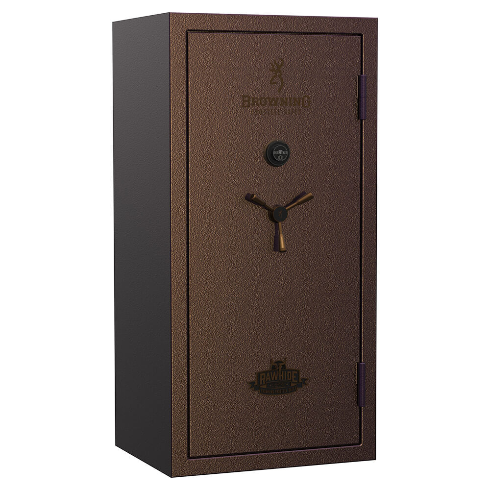 Browning Rawhide 33 Gun Safe with sturdy steel construction and secure lock, designed for firearm storage.