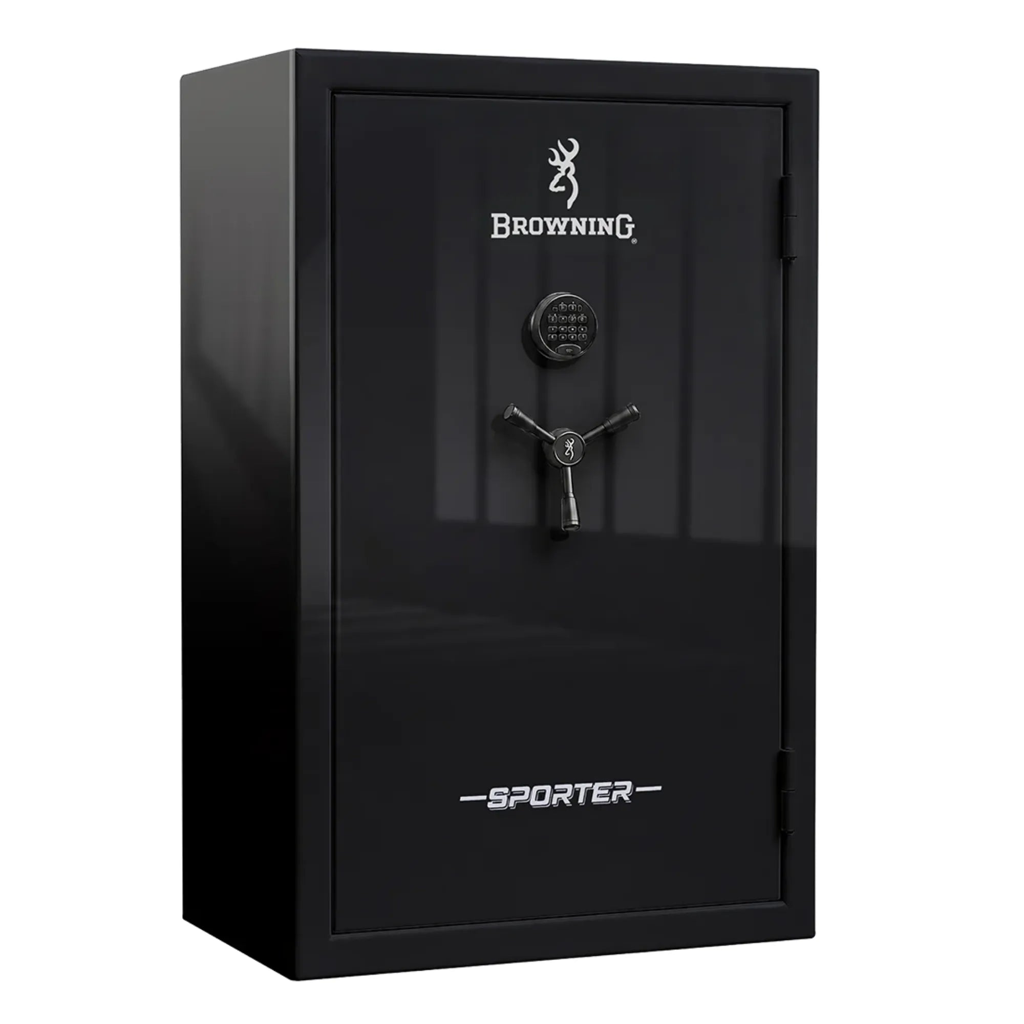 Browning Sporter SP42 Deluxe 42 gun safe in black with glossy finish and electronic lock