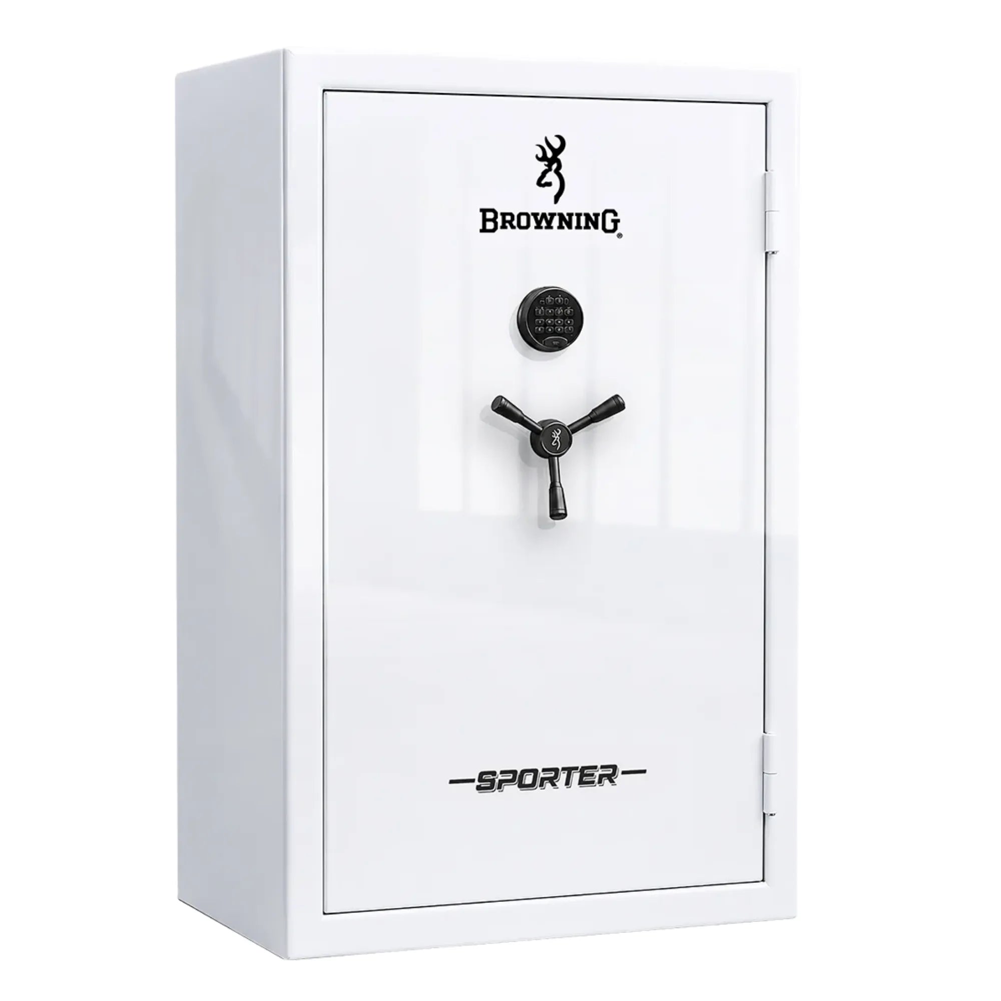 Browning Sporter SP42 Deluxe 42 gun safe in white with glass door and electronic lock