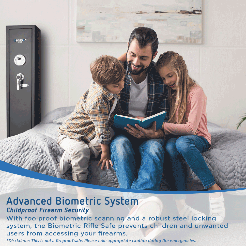 Barska Tall Biometric Rifle Safe AX11652 - Dean Safe 