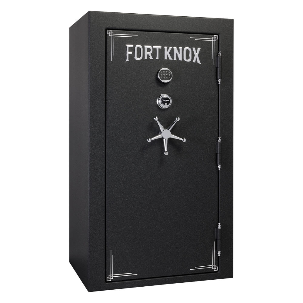 Fort Knox Maverick 6637 gun safe with secure locking system, black exterior, and digital keypad for firearm storage.