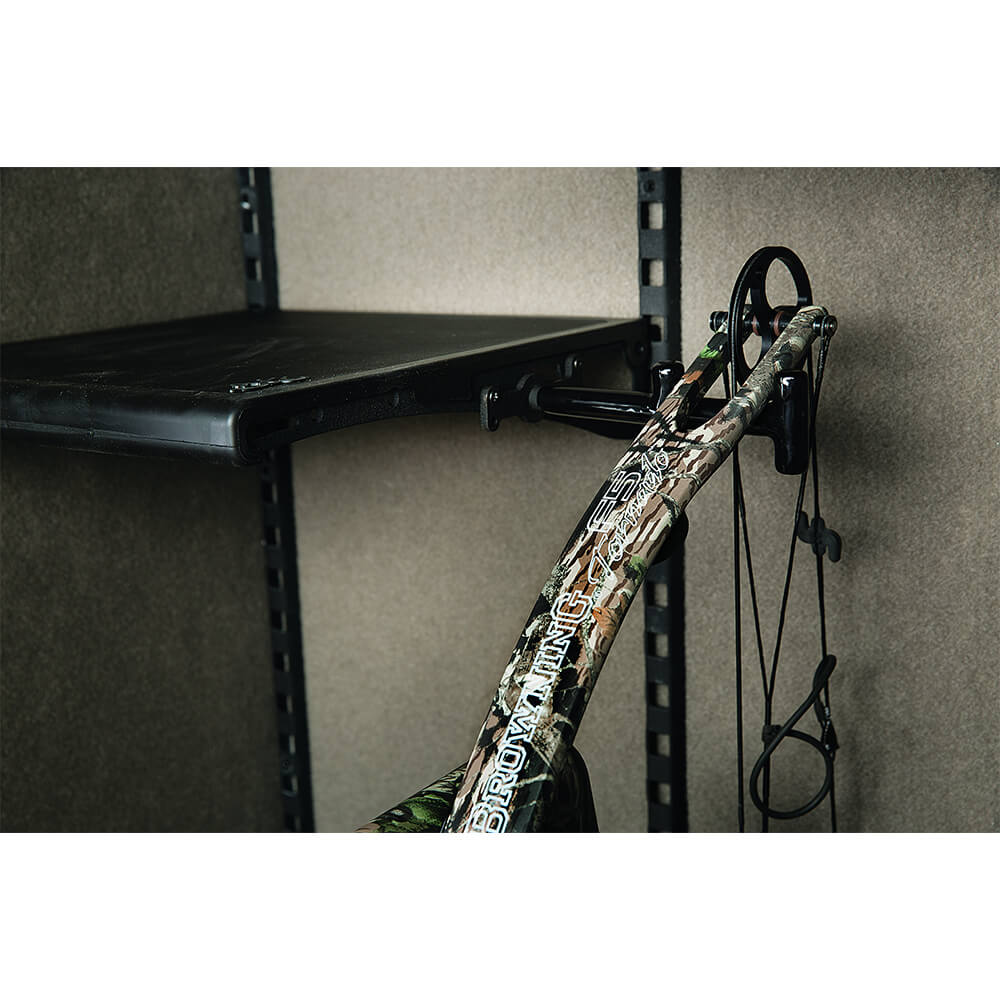 Dean Security AXIS Bow Hanger for archery bows, featuring durable mounting options and secure hold for bow storage.