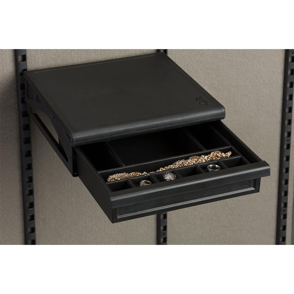 Browning AXIS drawer with jewelry insert by Dean Security, showing organized compartments for storing jewelry and small items.