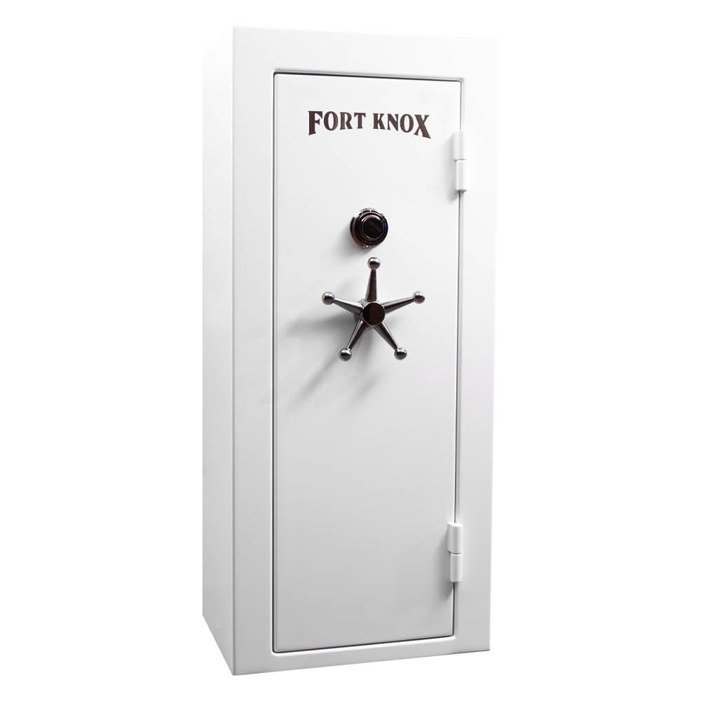 Fort Knox Defender 6026 gun safe with reinforced steel construction and digital lock, designed for secure firearm storage.