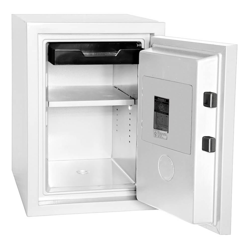 An open Hollon HS-500D Home & Office Fire Safe, part of the Dean Safe home safe collection