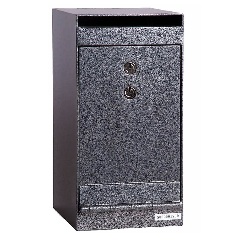 Hollon HDS-01K depository drop safe with closed drop slot, sturdy metal construction for secure cash and document storage.