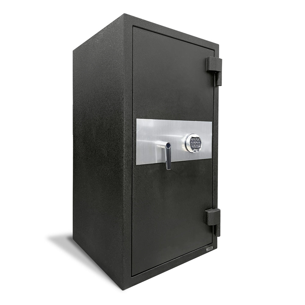Stealth CS45 home safe with black concrete composite exterior, secure lock, and fire-resistant design for valuables and documents.