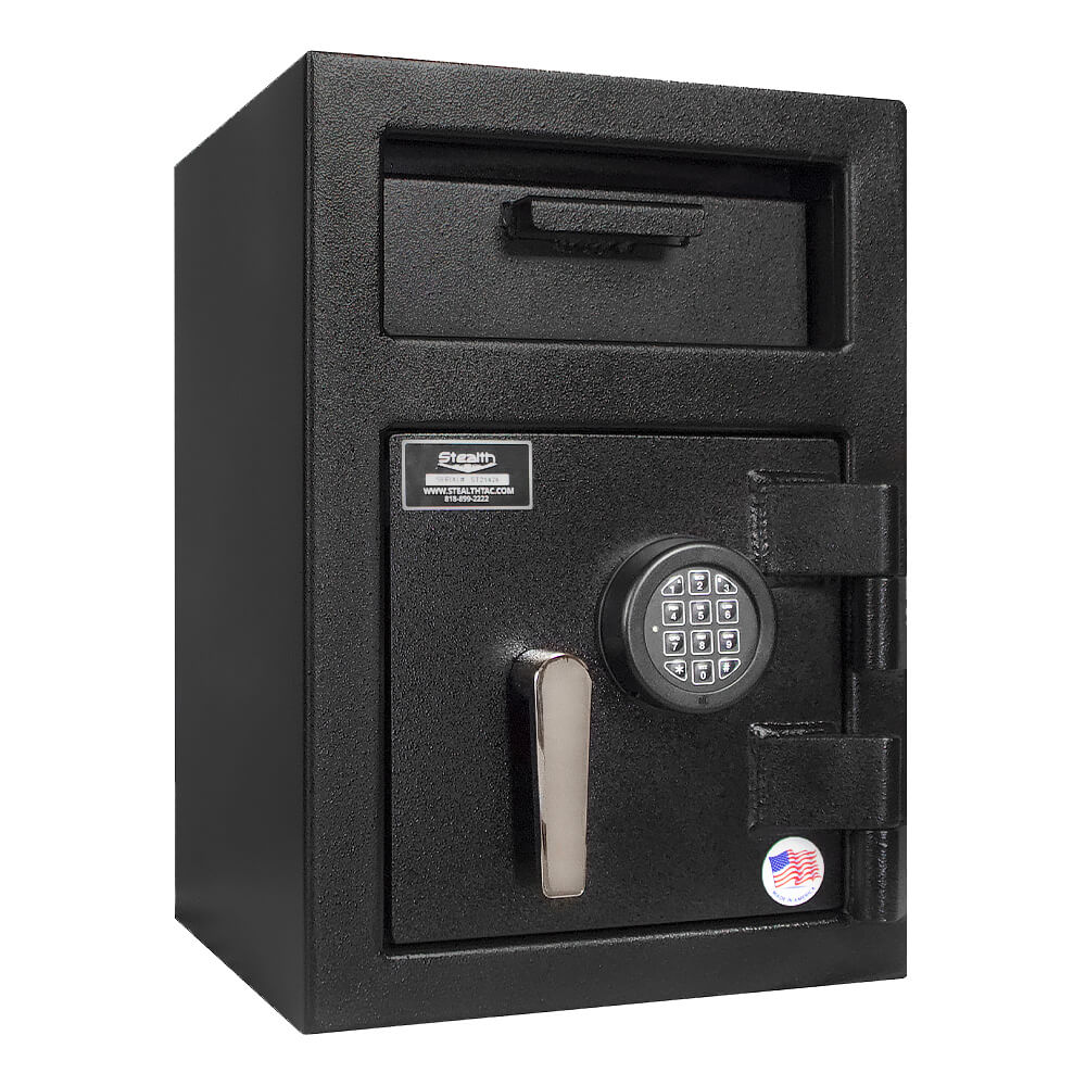 Stealth DS2014 drop safe, made in USA, secure depository vault with key lock for cash and valuables storage.