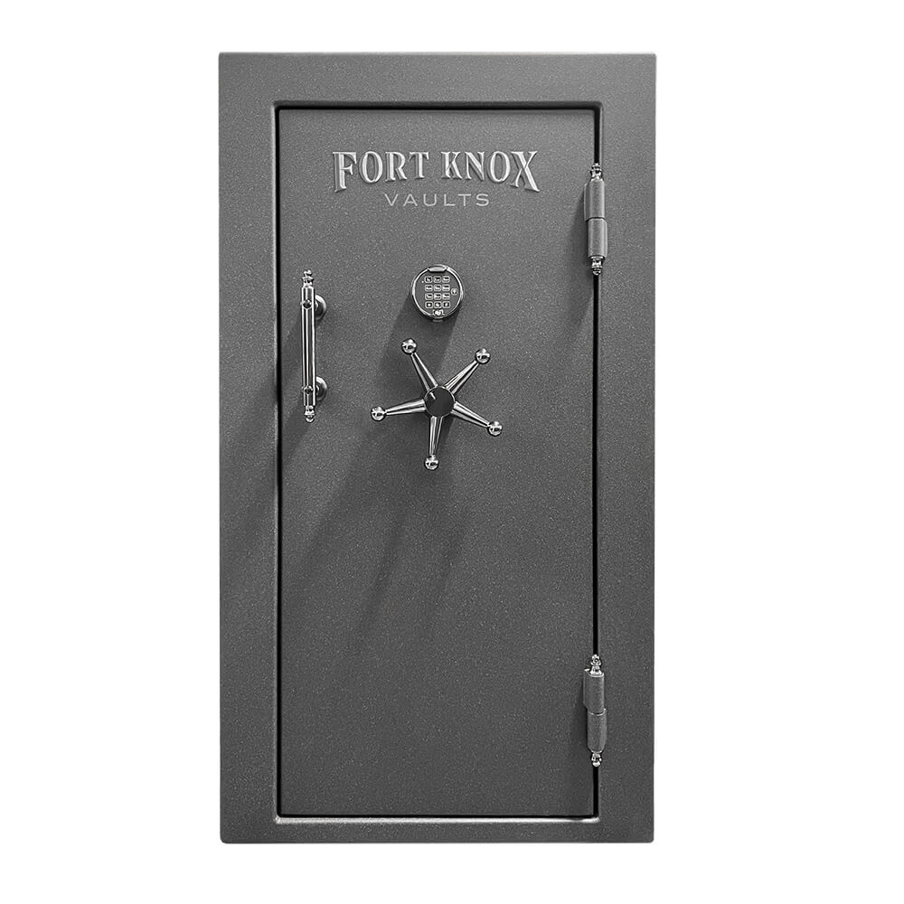 Fort Knox Defender 6031 gun safe in dark granite finish, featuring upgraded security and storage features for firearm safety.