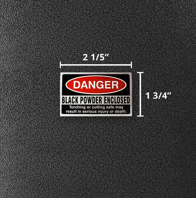 Black Powder Warning Sticker - Dean Safe 